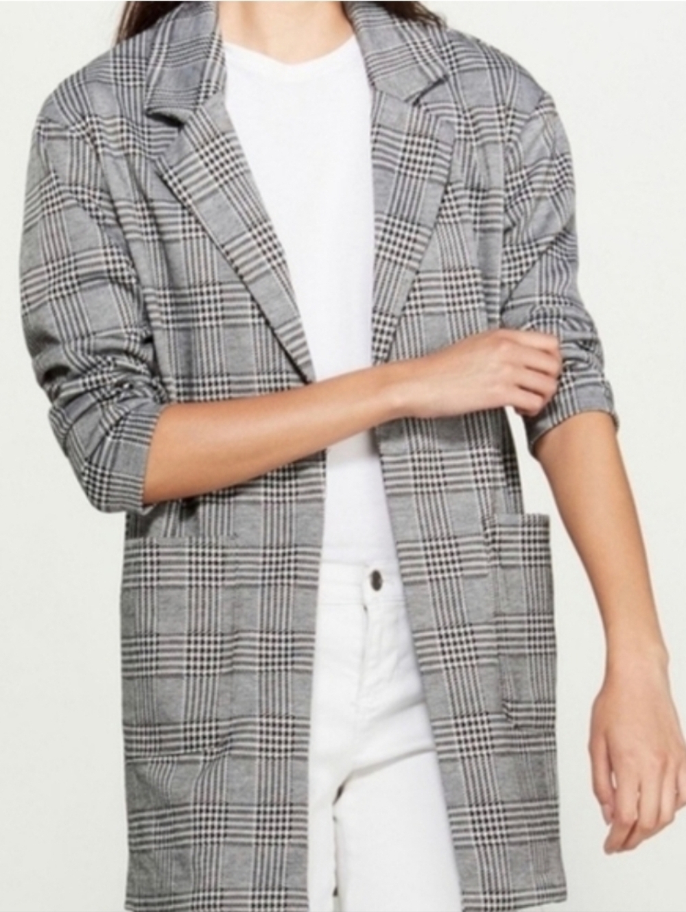 Love Tree Houndstooth Plaid Blazer Size Medium